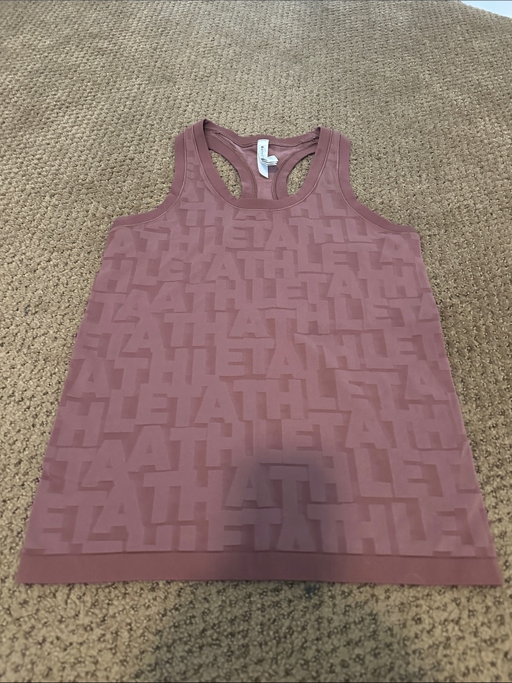 Athleta Dusty Rose Logo Jacquard Racerback Tank